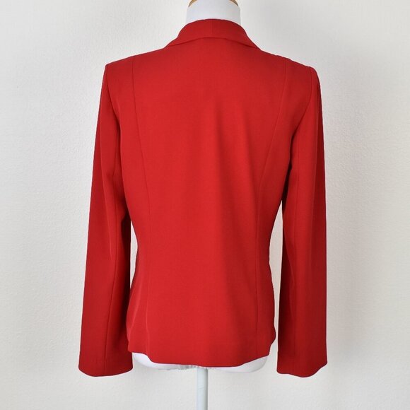 Calvin Klein Open Front Red Blazer Jacket - Picture 3 of 7